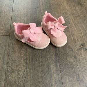 Stride Rite, sparkly pink bow t-strap sneakers, GUC ,size 6